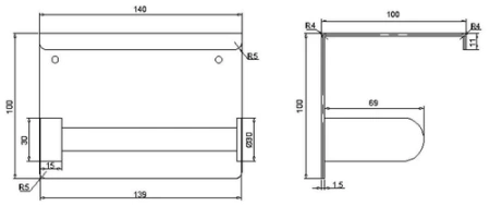 Держатель туалетной бумаги с полкой RUSH Edge ED77141 Bronze